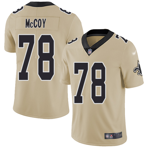 Men New Orleans Saints Limited Gold Erik McCoy Jersey NFL Football #78 Inverted Legend Jersey->new orleans saints->NFL Jersey